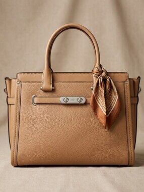 Coach Swagger Carryall in Pebble Leather Pebble Leather Tote Brown. GUC
